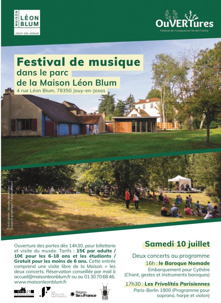 Maison Léon Blum - Festival de musique ouVERTures le 10 juillet