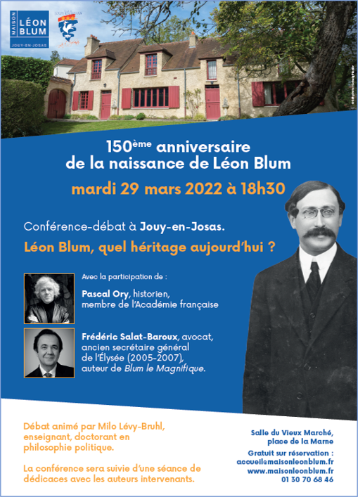 Maison Léon Blum - L'héritage de Léon Blum<br>Conférence le 29 mars